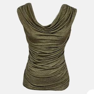 Y2K A Byer gold metallic draped front sleeveless top Size Medium